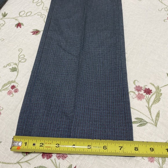 Banana Republic Blue Logan 0 Mid Rise Straight Fit Trouser Pant New Plaid Black - Picture 13 of 14